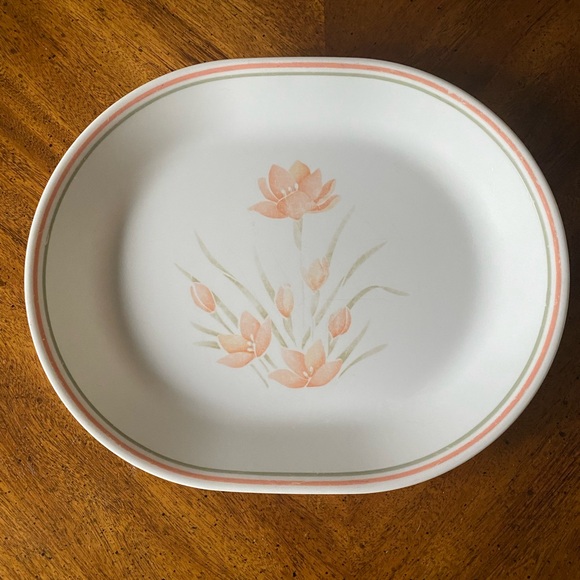 1 Corelle Peach Floral Serving Platter 12”x 10” - Picture 10 of 11